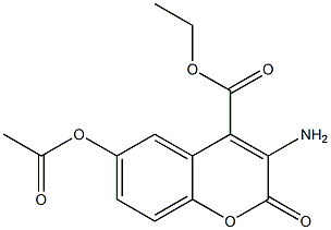 3-Amino-6-acetyloxy-2-oxo-2H-1-benzopyran-4-carboxylic acid ethyl ester Structure