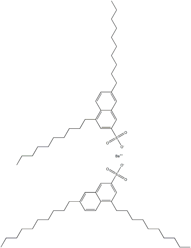 ビス(4,7-ジデシル-2-ナフタレンスルホン酸)バリウム 化学構造式