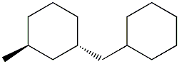 (1S,3S)-1-(シクロヘキシルメチル)-3-メチルシクロヘキサン 化学構造式