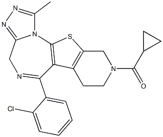 1-Methyl-6-(2-chlorophenyl)-9-[cyclopropylcarbonyl]-7,8,9,10-tetrahydro-4H-pyrido[4',3':4,5]thieno[3,2-f][1,2,4]triazolo[4,3-a][1,4]diazepine,,结构式