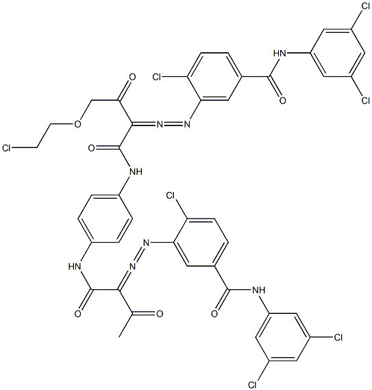 3,3'-[2-[(2-Chloroethyl)oxy]-1,4-phenylenebis[iminocarbonyl(acetylmethylene)azo]]bis[N-(3,5-dichlorophenyl)-4-chlorobenzamide] Struktur