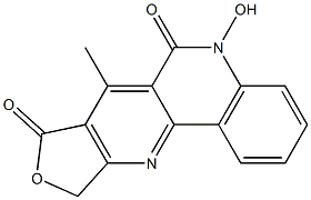 5-Hydroxy-7-methyl-5,11-diaza-9-oxa-9H-cyclopenta[b]phenanthrene-6,8(5H,10H)-dione,,结构式