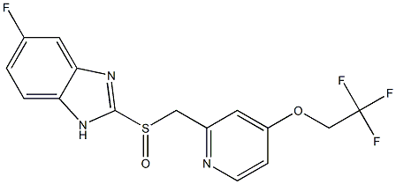 2-[[[4-(2,2,2-トリフルオロエトキシ)ピリジン-2-イル]メチル]スルフィニル]-5-フルオロ-1H-ベンゾイミダゾール 化学構造式