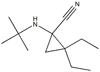 1-[(tert-Butyl)amino]-2,2-diethylcyclopropane-1-carbonitrile,,结构式