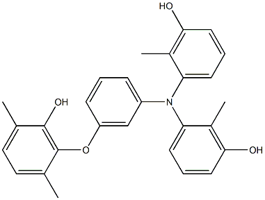 N,N-Bis(3-hydroxy-2-methylphenyl)-3-(6-hydroxy-2,5-dimethylphenoxy)benzenamine,,结构式