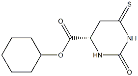 (4S)-2-オキソ-6-チオキソヘキサヒドロピリミジン-4-カルボン酸シクロヘキシル 化学構造式