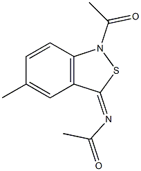 5-Methyl-1-acetyl-3(1H)-acetylimino-2,1-benzisothiazole,,结构式