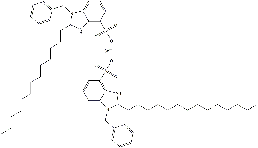 Bis(1-benzyl-2,3-dihydro-2-tetradecyl-1H-benzimidazole-4-sulfonic acid)calcium salt Structure