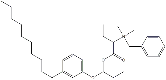 N,N-Dimethyl-N-benzyl-N-[1-[[1-(3-decylphenyloxy)propyl]oxycarbonyl]propyl]aminium Struktur