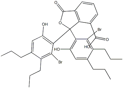 1,1-Bis(2-bromo-6-hydroxy-3,4-dipropylphenyl)-1,3-dihydro-3-oxoisobenzofuran-7-carboxylic acid 结构式