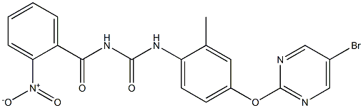 1-(2-ニトロベンゾイル)-3-[4-[(5-ブロモ-2-ピリミジニル)オキシ]-2-メチルフェニル]尿素 化学構造式