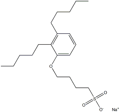 4-(2,3-ジペンチルフェノキシ)ブタン-1-スルホン酸ナトリウム 化学構造式