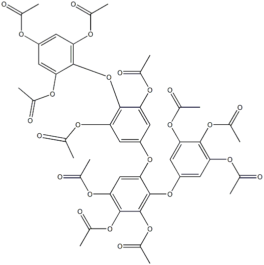 4-[2-(3,4,5-トリアセトキシフェノキシ)-3,4,5-トリアセトキシフェノキシ]-2,2',4',6,6'-ペンタアセトキシジフェニルエーテル 化学構造式