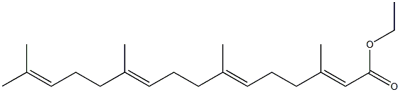 3,7,11,15-テトラメチル-2,6,10,14-ヘキサデカテトラエン酸エチル 化学構造式