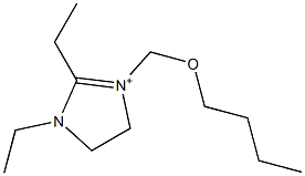 1,2-ジエチル-3-[ブトキシメチル]-4,5-ジヒドロ-1H-イミダゾール-3-イウム 化学構造式