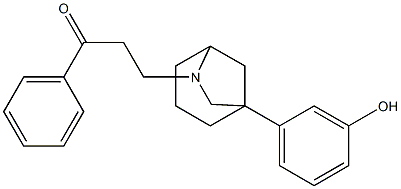 3-[1-(3-Hydroxyphenyl)-6-azabicyclo[3.2.1]octan-6-yl]-1-phenyl-1-propanone Structure