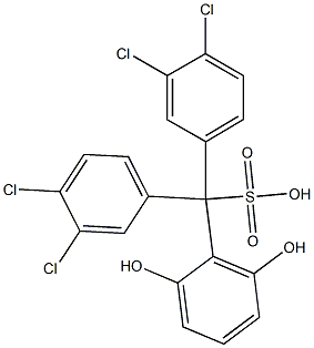 Bis(3,4-dichlorophenyl)(2,6-dihydroxyphenyl)methanesulfonic acid,,结构式