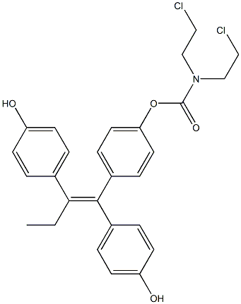 N,N-Bis(2-chloroethyl)carbamic acid 4-[(Z)-1-(4-hydroxyphenyl)-2-(4-hydroxyphenyl)-1-butenyl]phenyl ester Structure