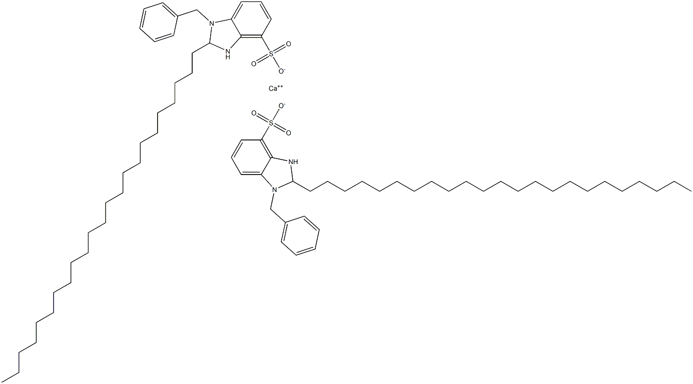 Bis(1-benzyl-2,3-dihydro-2-tricosyl-1H-benzimidazole-4-sulfonic acid)calcium salt Struktur