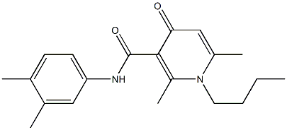 N-(3,4-Dimethylphenyl)-1-butyl-2,6-dimethyl-4-oxo-1,4-dihydro-3-pyridinecarboxamide,,结构式