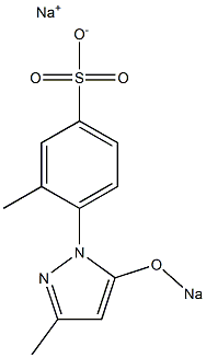 3-Methyl-4-(3-methyl-5-sodiooxy-1H-pyrazol-1-yl)benzenesulfonic acid sodium salt 结构式