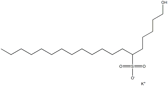 1-Hydroxynonadecane-6-sulfonic acid potassium salt Structure