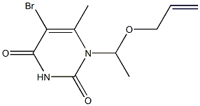 1-[1-(2-Propenyloxy)ethyl]-5-bromo-6-methyluracil 结构式