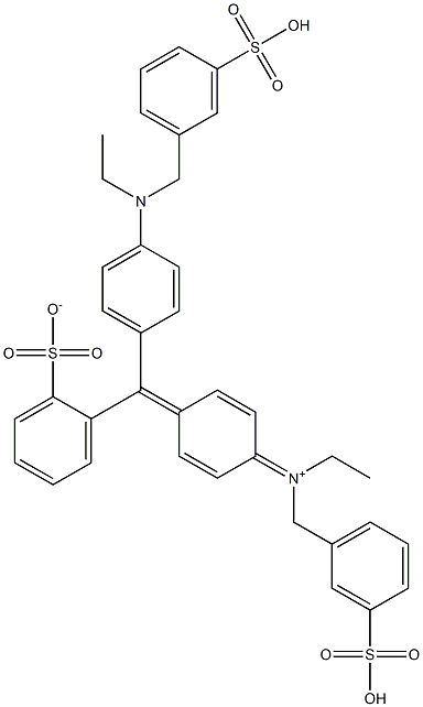 N-Ethyl-N-[4-[[4-[ethyl[(3-sulfophenyl)methyl]amino]phenyl](2-sulfonatophenyl)methylene]-2,5-cyclohexadien-1-ylidene]-3-sulfobenzenemethanaminium Structure