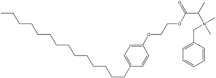 N,N-ジメチル-N-ベンジル-N-[1-[[2-(4-テトラデシルフェニルオキシ)エチル]オキシカルボニル]エチル]アミニウム 化学構造式