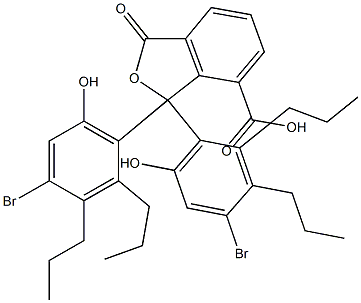 1,1-Bis(4-bromo-6-hydroxy-2,3-dipropylphenyl)-1,3-dihydro-3-oxoisobenzofuran-7-carboxylic acid,,结构式