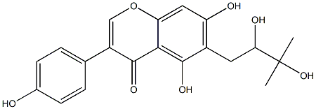 5,7-Dihydroxy-3-(4-hydroxyphenyl)-6-(2,3-dihydroxy-3-methylbutyl)-4H-1-benzopyran-4-one 结构式