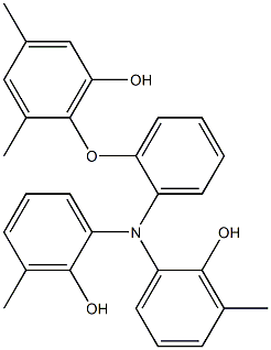 N,N-Bis(2-hydroxy-3-methylphenyl)-2-(6-hydroxy-2,4-dimethylphenoxy)benzenamine 结构式