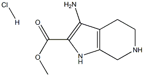 methyl 3-amino-4,5,6,7-tetrahydro-1H-pyrrolo[2,3-c]pyridine-2-carboxylate hydrochloride,,结构式
