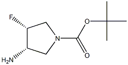 (3S,4R)-tert-butyl 3-amino-4-fluoropyrrolidine-1-carboxylate 化学構造式