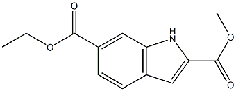 2-Methoxycarbonylindole-6-carboxylic acid ethyl ester Struktur