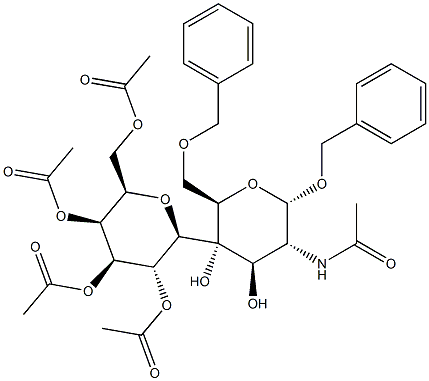 BENZYL 2-ACETAMIDO-6-O-BENZYL-4-(2,3,4,6-TETRA-O-ACETYL-BETA-D-GALACTOPYRANOSYL)-2-DEOXY-ALPHA-D-GLUCOPYRANOSIDE Structure
