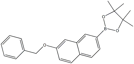 2-(7-(benzyloxy)naphthalen-2-yl)-4,4,5,5-tetramethyl-1,3,2-dioxaborolane,,结构式