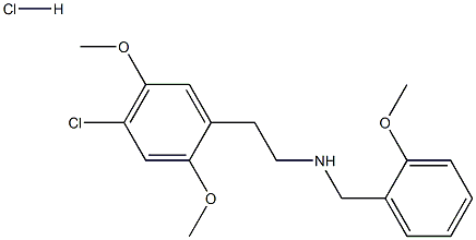 N-(2-Methoxybenzyl)-2-(4-chloro-2,5-dimethoxyphenyl)ethanamine HCl Struktur
