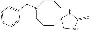 9-benzyl-1,3,9-triazaspiro[4.7]dodecan-2-one 化学構造式