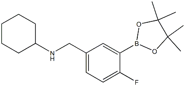 N-(4-Fluoro-3-(4,4,5,5-tetramethyl-1,3,2-dioxaborolan-2-yl)benzyl)cyclohexanamine Struktur