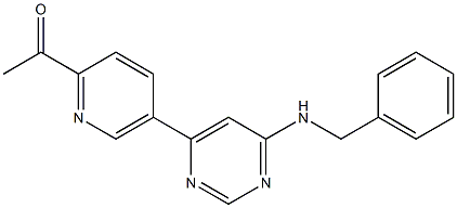 1-(5-(6-(benzylamino)pyrimidin-4-yl)pyridin-2-yl)ethanone Struktur