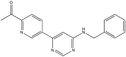 1-(5-(6-(benzylamino)pyrimidin-4-yl)pyridin-2-yl)ethanone Structure