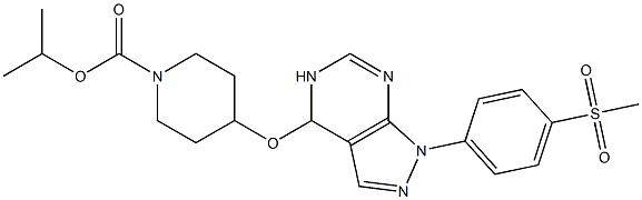 isopropyl 4-(1-(4-(methylsulfonyl)phenyl)-4,5-dihydro-1H-pyrazolo[3,4-d]pyrimidin-4-yloxy)piperidine-1-carboxylate 结构式