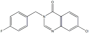 7-chloro-3-(4-fluorobenzyl)quinazolin-4(3H)-one,,结构式