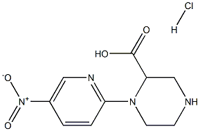 1-(5-Nitro-pyridin-2-yl)-piperazine-2-carboxylic acid hydrochloride,,结构式