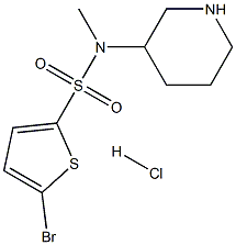 5-Bromo-thiophene-2-sulfonic acid methyl-piperidin-3-yl-amide hydrochloride,,结构式