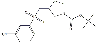 3-(3-Amino-benzenesulfonylmethyl)-pyrrolidine-1-carboxylic acid tert-butyl ester,,结构式