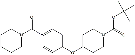 4-[4-(Piperidine-1-carbonyl)-phenoxy]-piperidine-1-carboxylic acid tert-butyl ester Structure