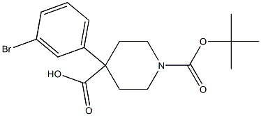 4-(3-Bromo-phenyl)-piperidine-1,4-dicarboxylic acid mono-tert-butyl ester 结构式