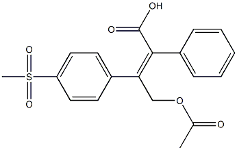 4-acetoxy-3-(4-(methylsulfonyl)phenyl)-2-phenylbut-2-enoic acid 化学構造式